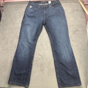 Cinch Men's Blue Denim Straight Relaxed Medium Wash White Label Size 38/34